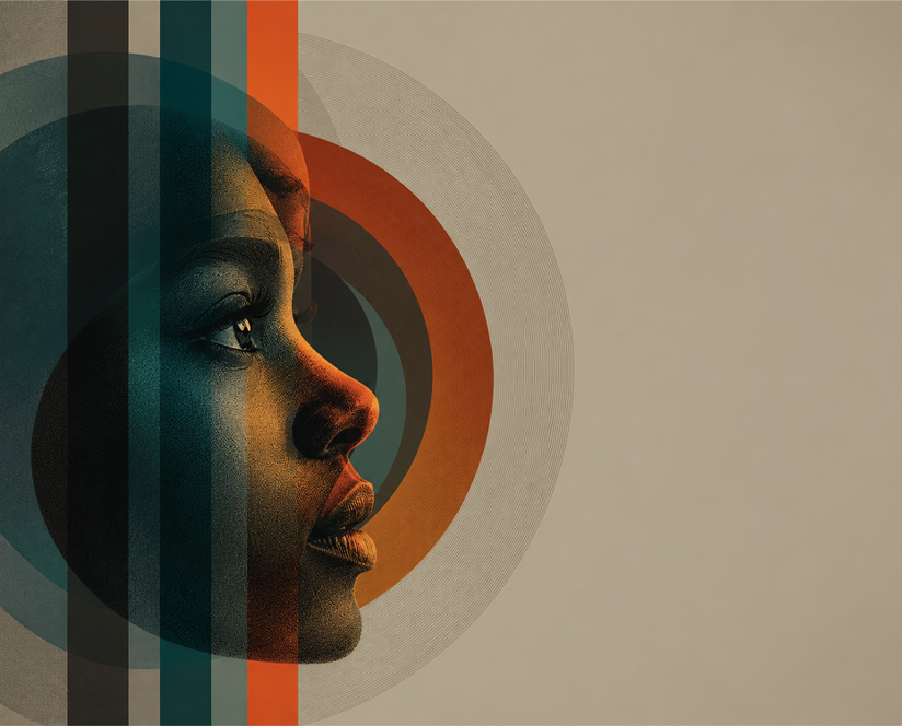 Completion portrait with brand target graphics