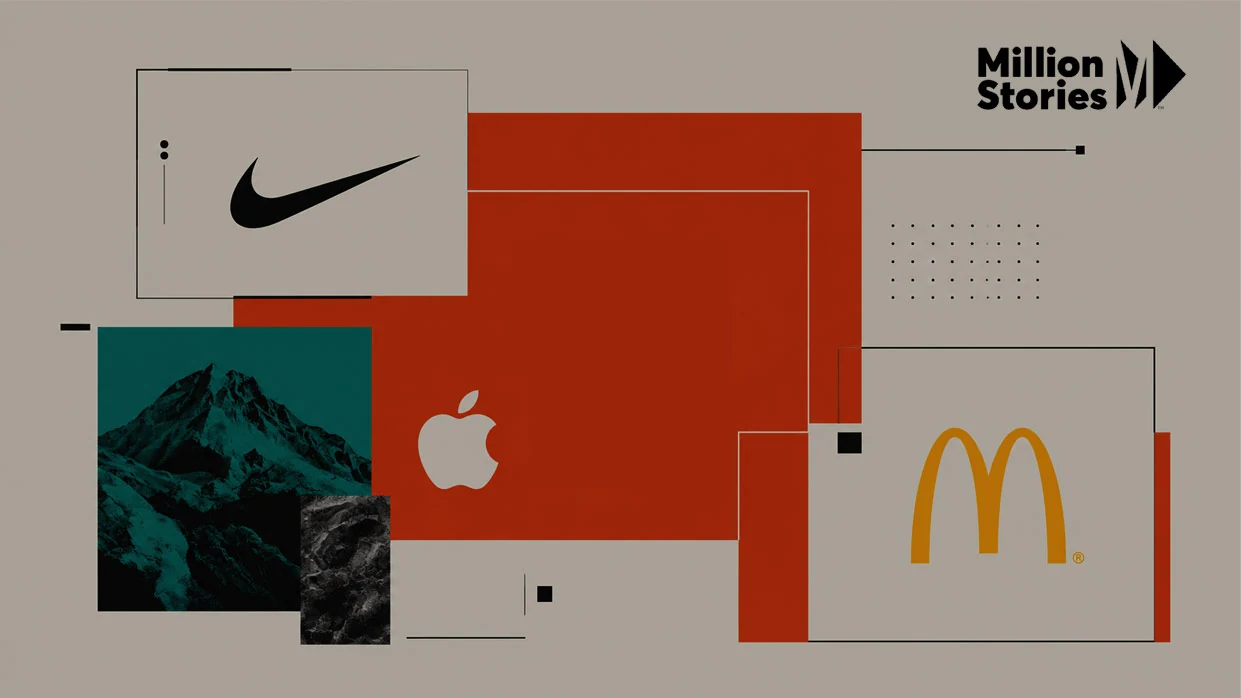 Million Stories video thumbnail with Apple, Nike, and McDonald's brand artwork